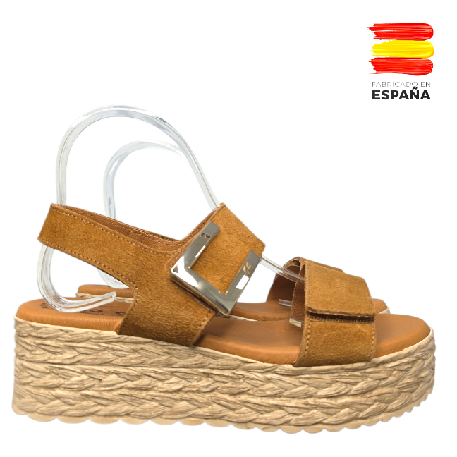 M.724 Sandalia plataforma velcros TODO PIEL